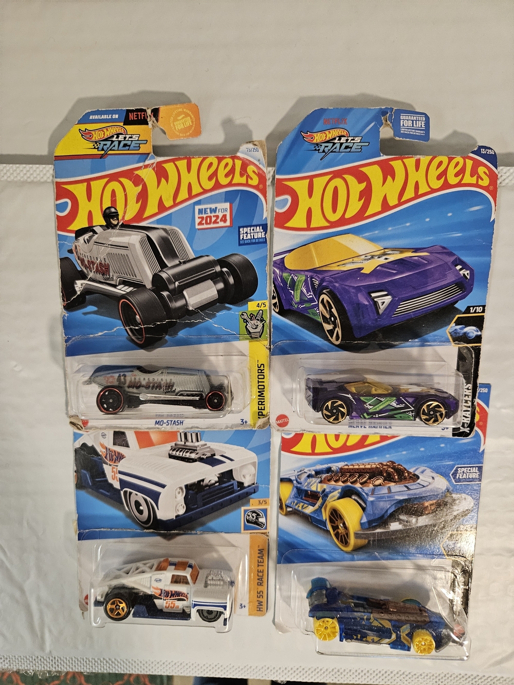 NEW  Hot Wheels Car Pack - Purple, White, Blue, Silver